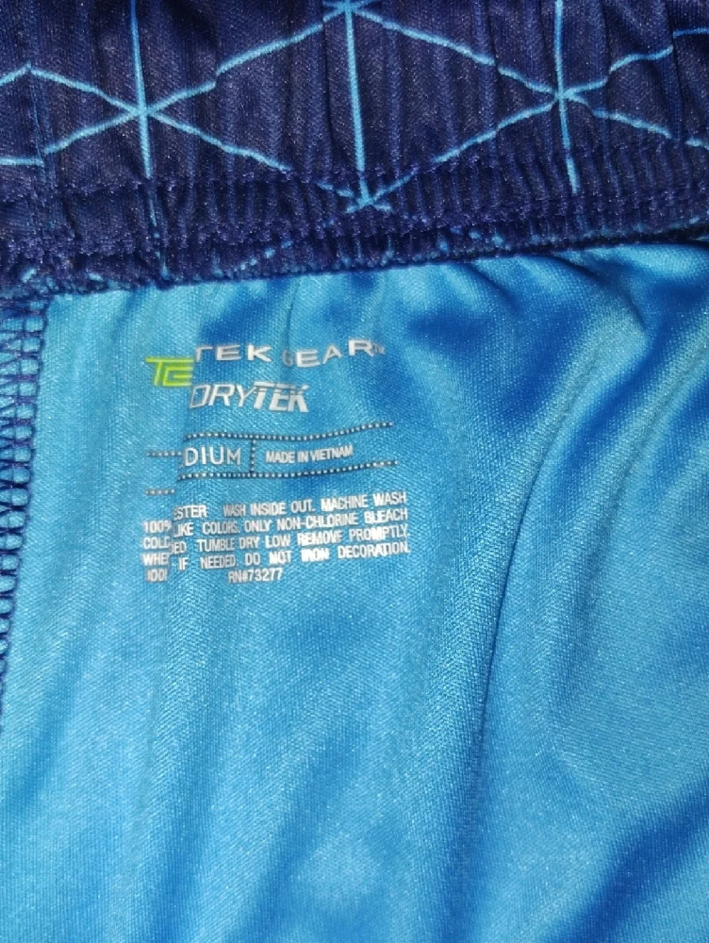 tek‎ gear Blue Athletic Shorts with Light Blue Grid Accent 1321
